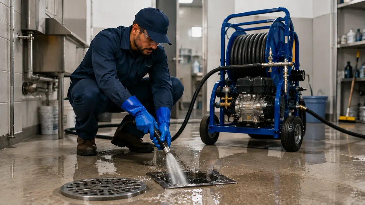 Floor Drain Hydro Jet Cleaning in West Sacramento